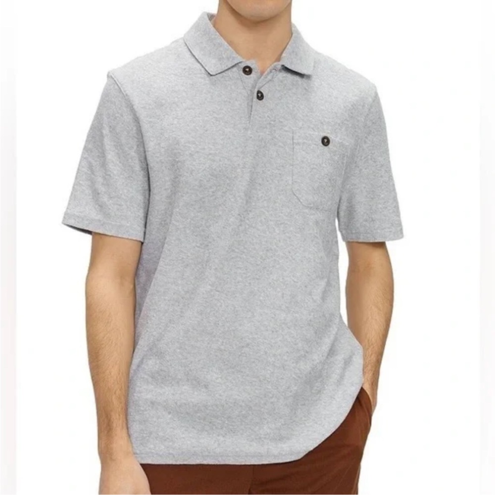 Ted Baker London Terry Cloth Polo Gray 100%‎ Cotton Size 3 Medium